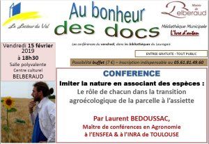 Conférence à Belberaud : "Le rôle de chacun dans la transition agroécologique : de la parcelle à l'assiette" par Laurent Bedoussac