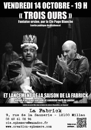 Lancement de saison de La Fabrick - Trois Ours / Cie Page Blanche