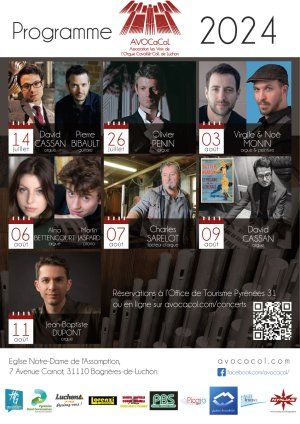 SAISON 2024 AVOCACOL DE CONCERTS D'ORGUE