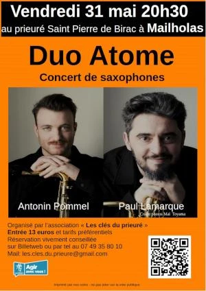 Duo Atome concert de saxophones