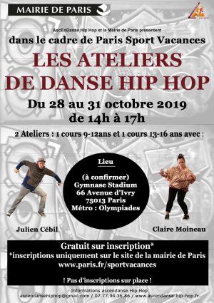 Stage de danse hip hop Paris Sport Vacances