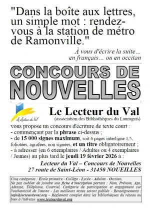 Concours de nouvelles, en français ou en occitan, jusqu'au 19 février 2026